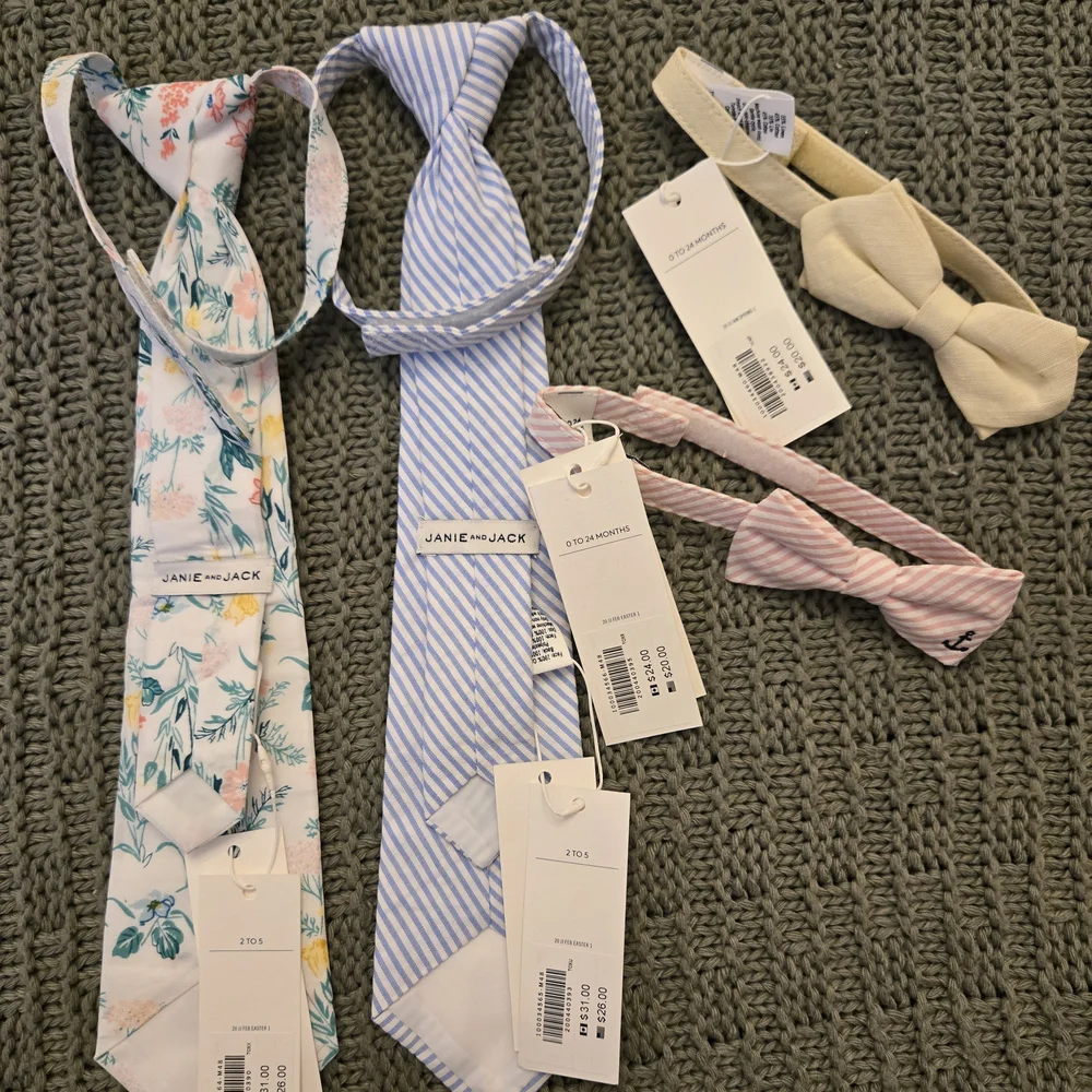 Navy Jack Floral and Striped Ties Set